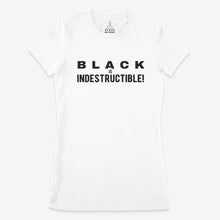 Load image into Gallery viewer, BLACK IS INDESTRUCTIBLE! Women's Slim Fit T-Shirt (origin design)