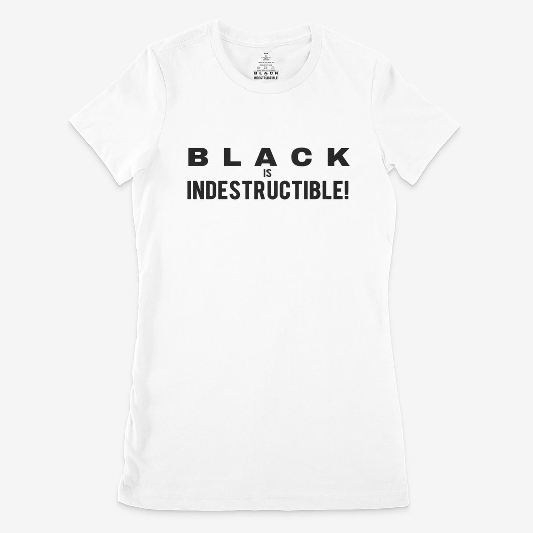 BLACK IS INDESTRUCTIBLE! Women's Slim Fit T-Shirt (origin design)